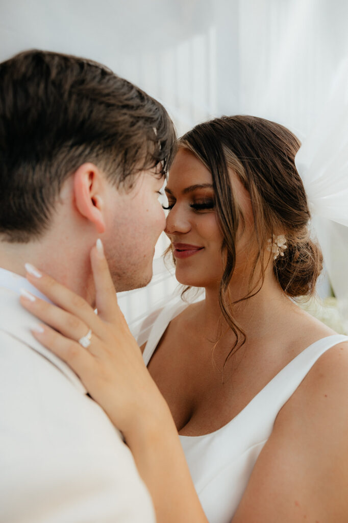 Tennessee wedding photographer captures bride and groom under veil